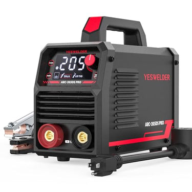 Stick Welder 205Amp YESWELDER Large LED Display Digital Inverter IGBT Welding Machine,110V/220V Dual Voltage Hot Start Portable MMA ARC Welder Machine